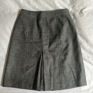 Brooks Brothers Houndstooth Pleated Wool Skirt
